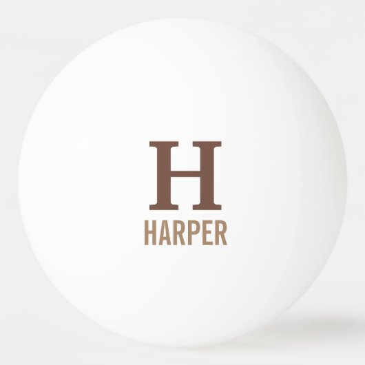 Modern monogram op maat pingpongbal (Voorkant)