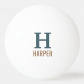 Modern monogram op maat pingpongbal (Voorkant)
