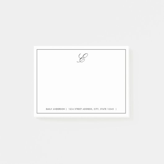 Modern monogram op maat post-it® notes (Voorkant)