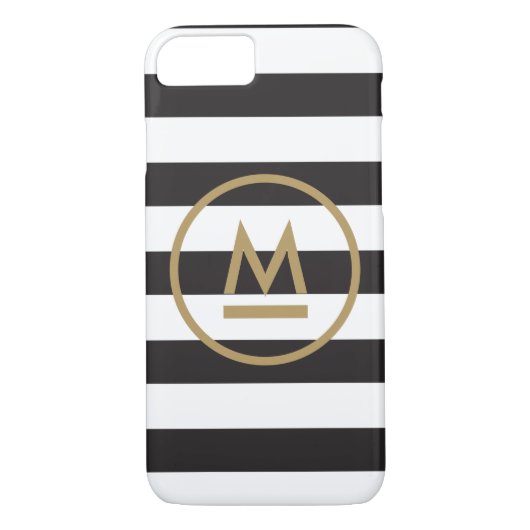 Modern Monogram op Vetgedrukte Strepen Gepersonali Case-Mate iPhone Case (Achterkant)