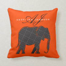 Modern Monogram Oranje en Zwart