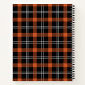 Modern Monogram Oranje Herfst Plaid Notitieboek (Achterkant)