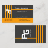 Modern Monogram Oranje Visitekaartje (Voorkant / Achterkant)