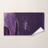 modern monogram paars en goudmage bad handdoek (Handdoek)