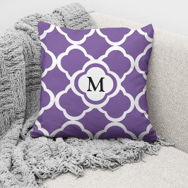 Modern Monogram Paars Patroon Kussen