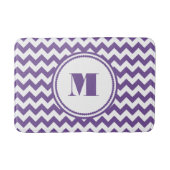 Modern Monogram Paarse Chevron Badmat (Voorkant)