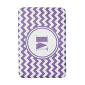 Modern Monogram Paarse Chevron Badmat (Voorkant Verticaal)