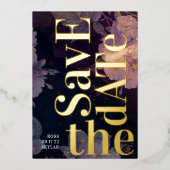 Modern Monogram Paarse Vall Wedding Folie Uitnodiging (Voorkant)