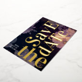 Modern Monogram Paarse Vall Wedding Folie Uitnodiging (Gedraaid)