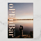 Modern Monogram Paarse Vall Wedding Folie Uitnodiging (Voorkant)