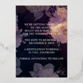 Modern Monogram Paarse Vall Wedding Folie Uitnodiging (Achterkant)