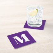 Modern monogram paarse witte aangepaste initiaal l kartonnen onderzetters (Insitu)