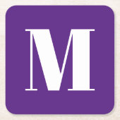 Modern monogram paarse witte aangepaste initiaal l kartonnen onderzetters (Voorkant)