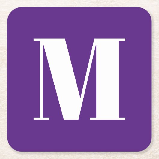 Modern monogram paarse witte aangepaste initiaal l kartonnen onderzetters (Voorkant)