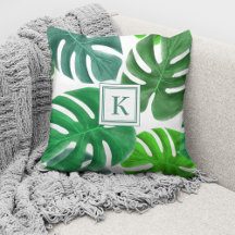 Modern Monogram Palmbladeren Patroon