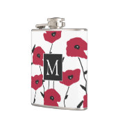 Modern Monogram papavers Patroon Heupfles (Links)