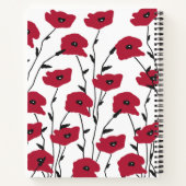 Modern Monogram papavers Patroon Notitieboek (Achterkant)