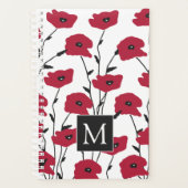 Modern Monogram papavers Patroon Planner (Voorkant)