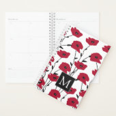 Modern Monogram papavers Patroon Planner (Display)
