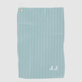 Modern Monogram Pastel Blauw Witte Golf Patroon Golfhanddoek (Voorkant)