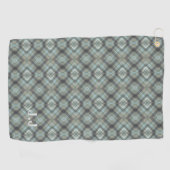 Modern Monogram Pastelgroen Patroon Golfhanddoek (Horizontaal)