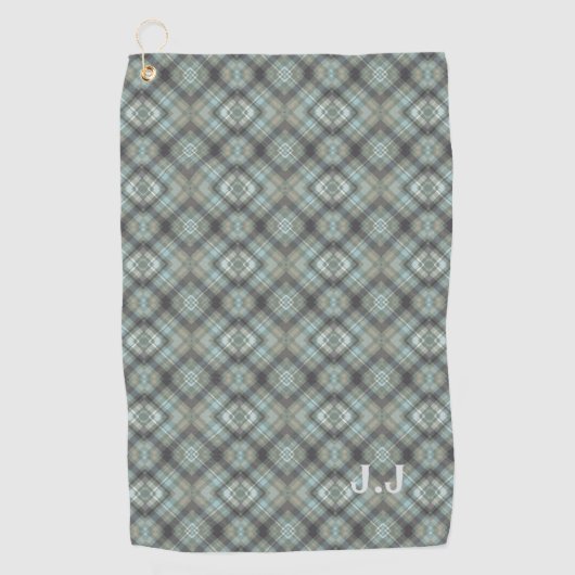 Modern Monogram Pastelgroen Patroon Golfhanddoek (Voorkant)