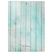 Modern Monogram Patroon Blauw  Hout Klembord (Achterkant)