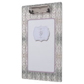 Modern Monogram Patroon grijs Blauw  Hout Klembord (Links)