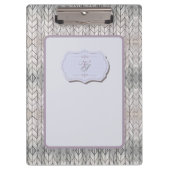 Modern Monogram Patroon grijs Blauw  Hout Klembord (Voorkant)