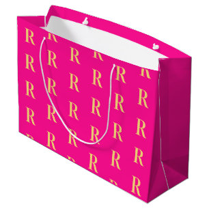 Modern Monogram Patroon Hot Pink Groot Cadeauzakje