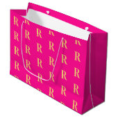 Modern Monogram Patroon Hot Pink Groot Cadeauzakje (Voorkant Gekanteld)