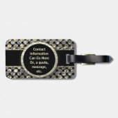 Modern Monogram patroon in goud en zwart Bagagelabel (Achterkant horizontaal)