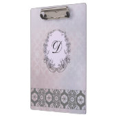 Modern Monogram Patroon  Winterbloemen Klembord (Links)