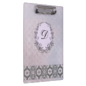 Modern Monogram Patroon  Winterbloemen Klembord (Rechts)