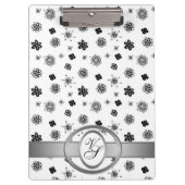 Modern Monogram Patroon Zwart-wit Klembord (Voorkant)