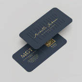 Modern Monogram Pediatric Therapeut Elegant Blue Visitekaartje