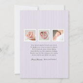 Modern Monogram Photo Birth Announcement Aankondiging (Achterkant)