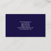 Modern Monogram Plain Blue Trendy Visitekaartje (Achterkant)
