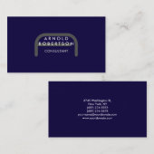 Modern Monogram Plain Blue Trendy Visitekaartje (Voorkant / Achterkant)