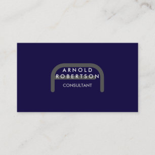 Modern Monogram Plain Blue Trendy Visitekaartje