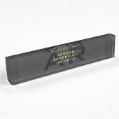 Modern Monogram Plain Grey Trendy Business Naambordje