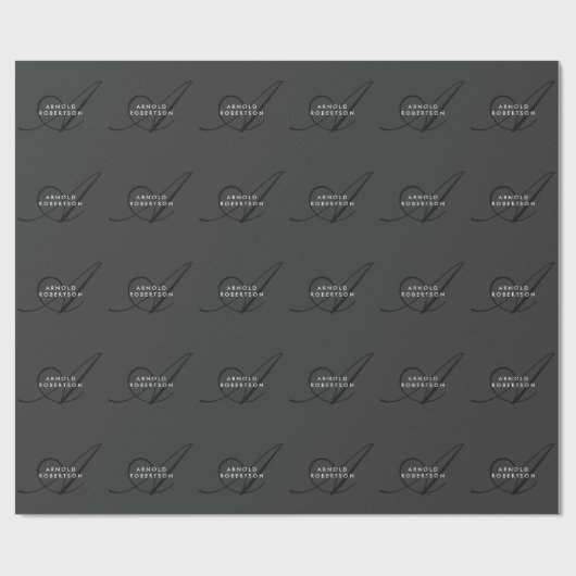 Modern Monogram Plain Grey Trendy Cadeaupapier (Vlak)