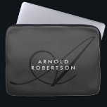 Modern Monogram Plain Grey Trendy Laptop Sleeve<br><div class="desc">Eenvoudig minimalistische Design. Ze zijn allemaal eenvoudig,  aantrekkelijk,  uniek.</div>