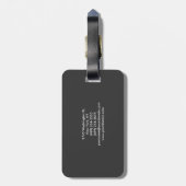 Modern Monogram Plain Grey Trendy Naam toevoegen Bagagelabel (Achterkant verticaal)