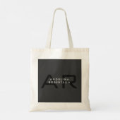 Modern Monogram Plain Grey Trendy Naam toevoegen Tote Bag (Achterkant)