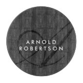 Modern Monogram Plain Grey Trendy Snijplank (Voorkant)