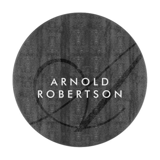 Modern Monogram Plain Grey Trendy Snijplank (Voorkant)