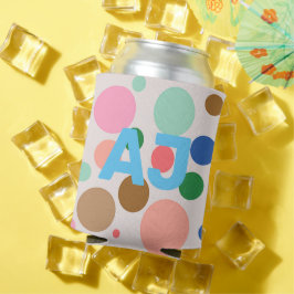 Modern Monogram Polka Dot Blikjeskoeler