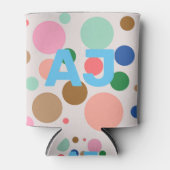 Modern Monogram Polka Dot Blikjeskoeler (Voorkant)