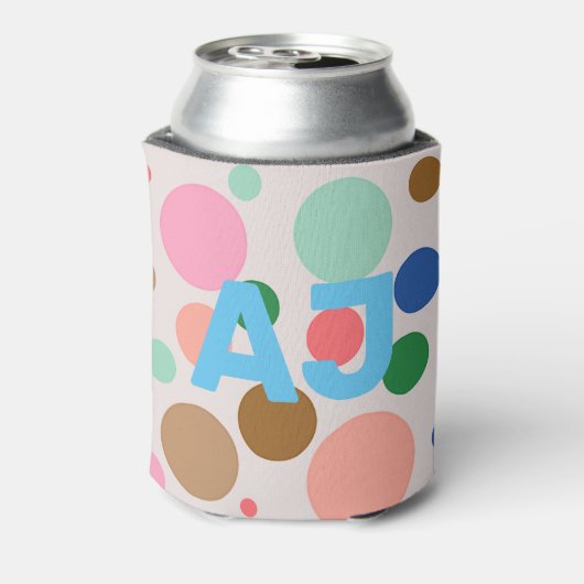 Modern Monogram Polka Dot Blikjeskoeler (Blikje Achterkant)